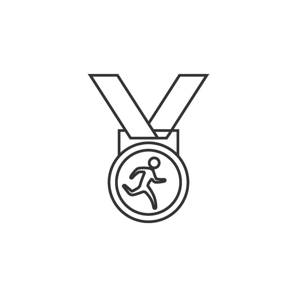 atletisch medaille icoon in dun schets stijl vector