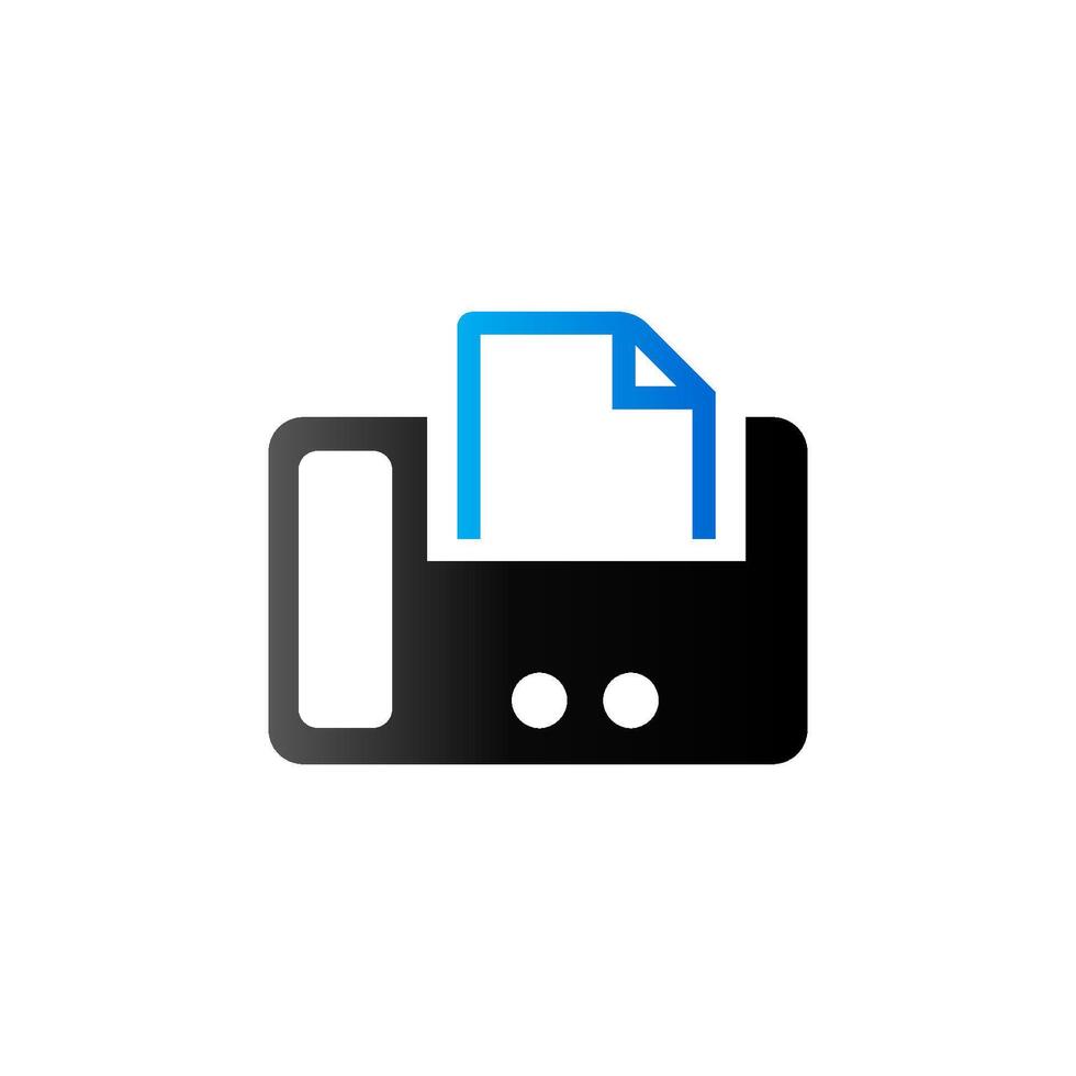 fax icoon in duo toon kleur. kantoor elektrisch machine vector