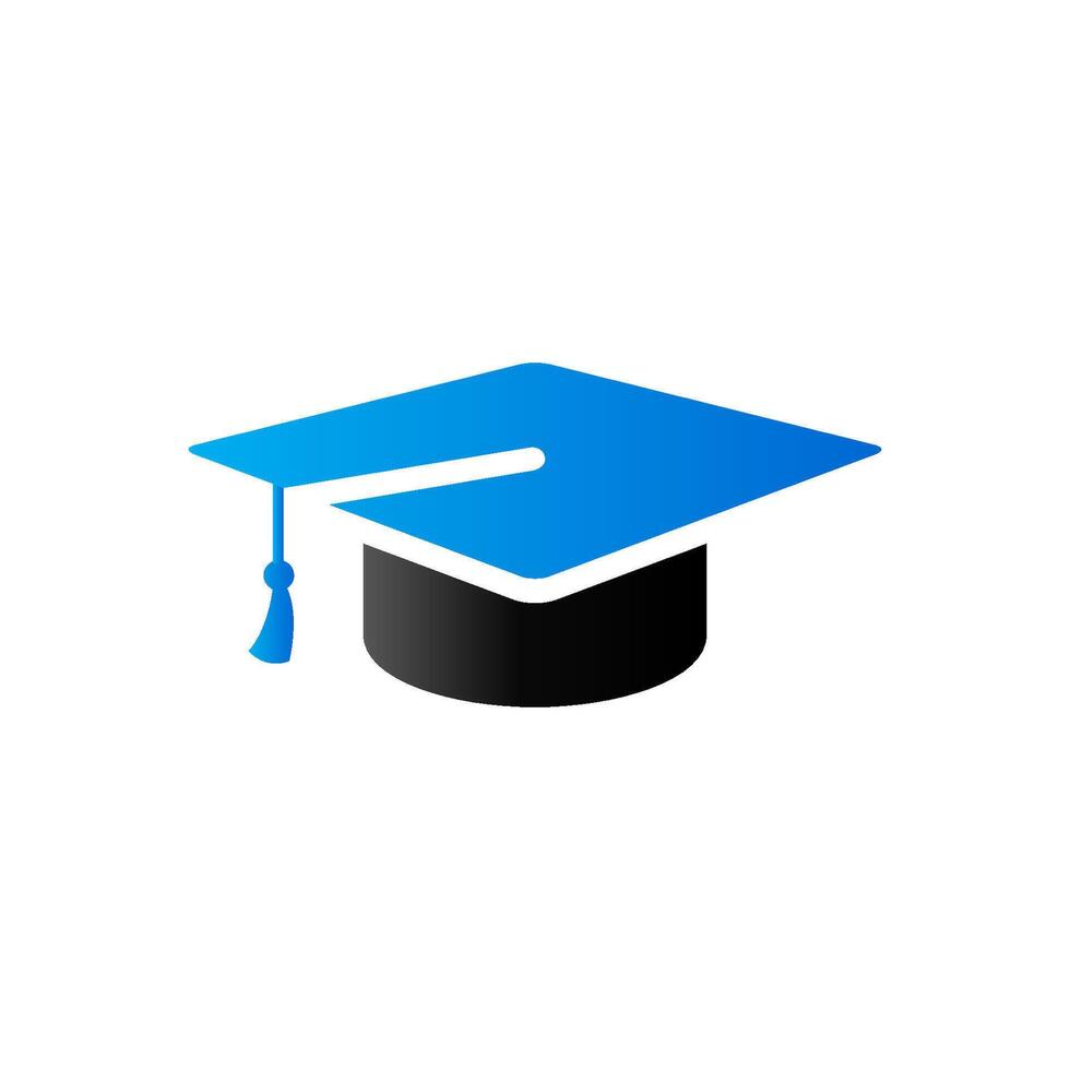 diploma uitreiking hoed icoon in duo toon kleur. onderwijs college leerling vector
