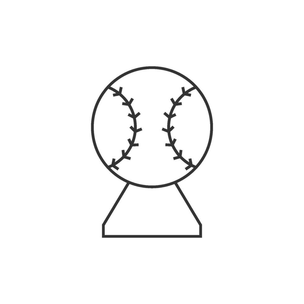 basketbal trofee icoon in dun schets stijl vector
