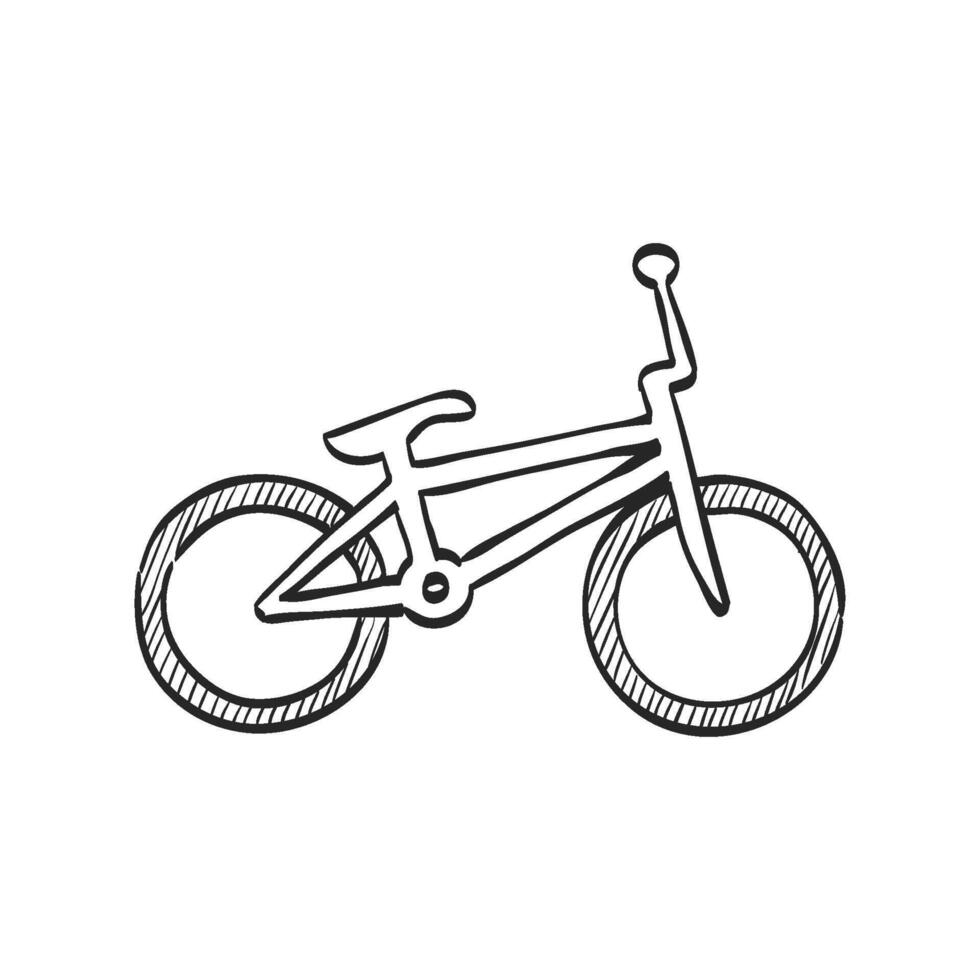 hand- getrokken schetsen icoon bmx fiets vector