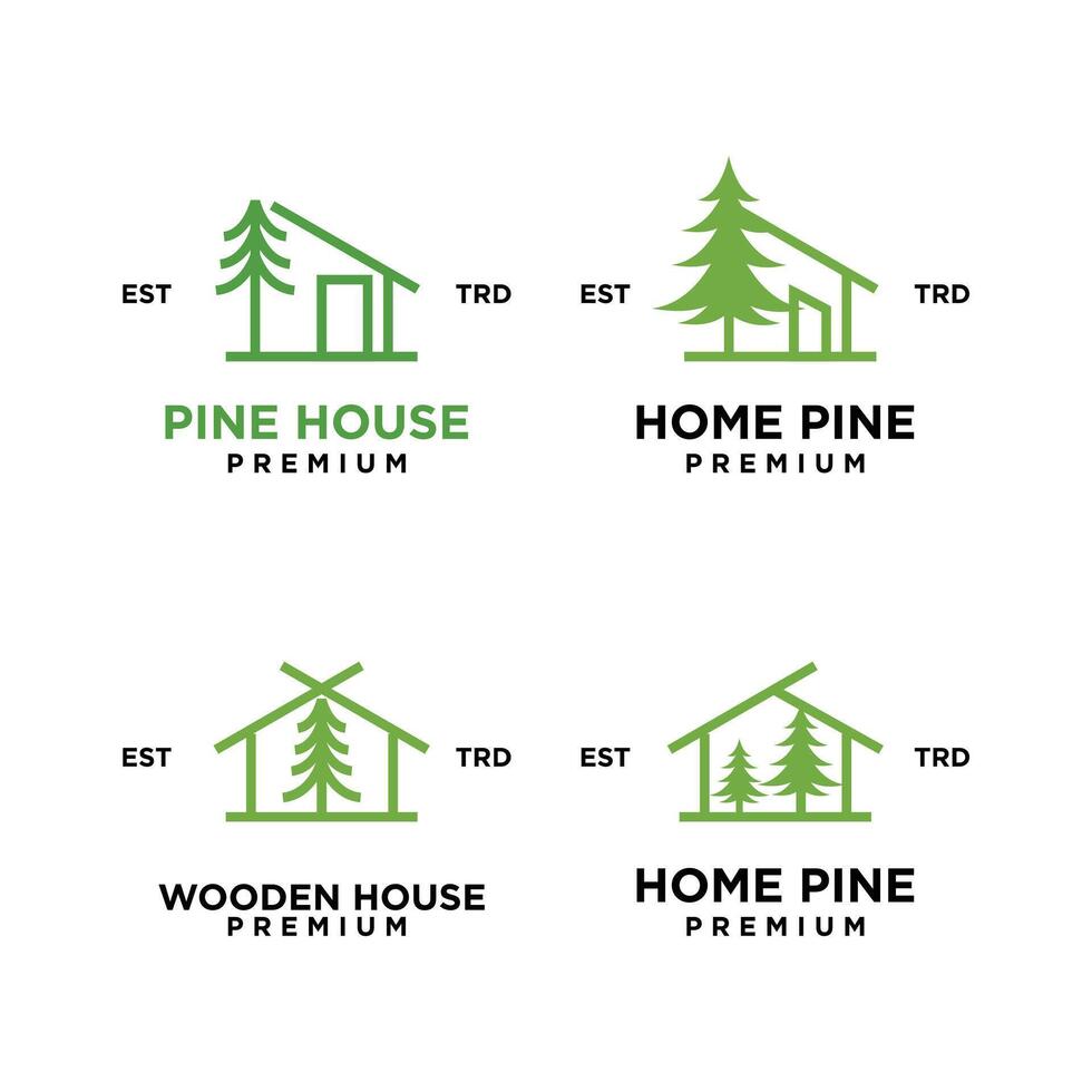 pijnboom huis huisje logo icoon ontwerp illustratie vector