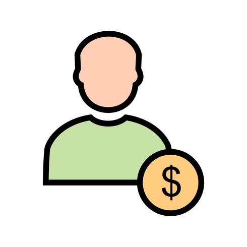 Dollar Met Man Vector Pictogram