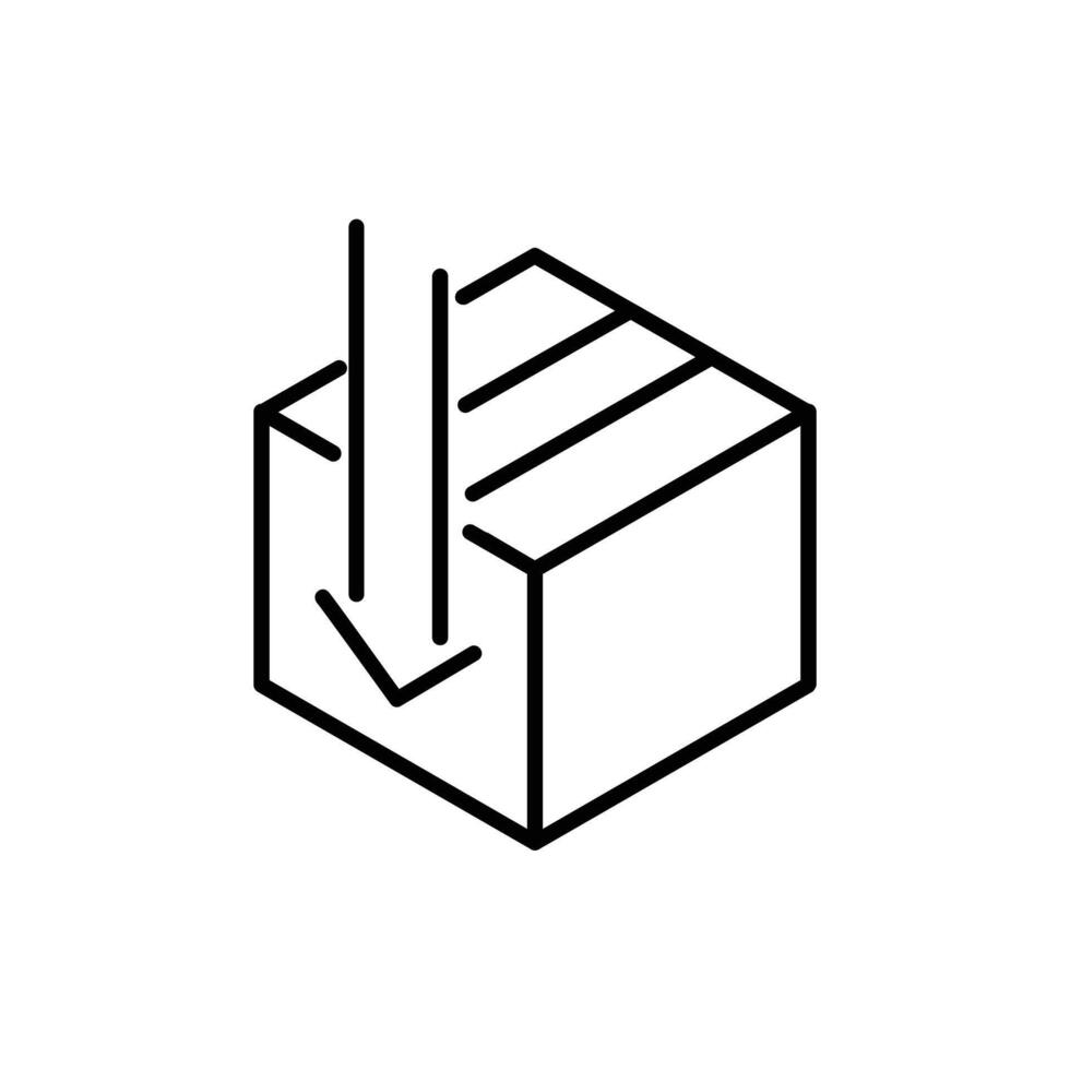 doos levering met pijl lijn icoon ontwerp vector