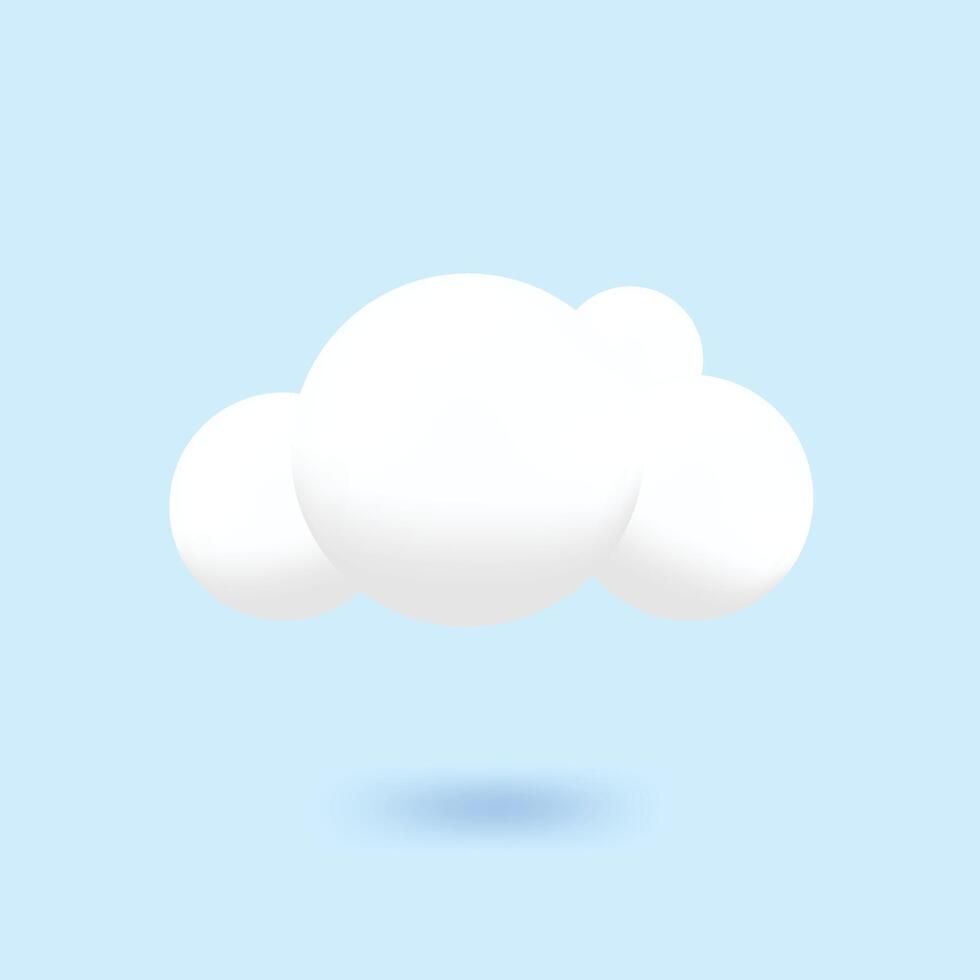 wolk 3d zacht icoon ontwerp illustratie vector