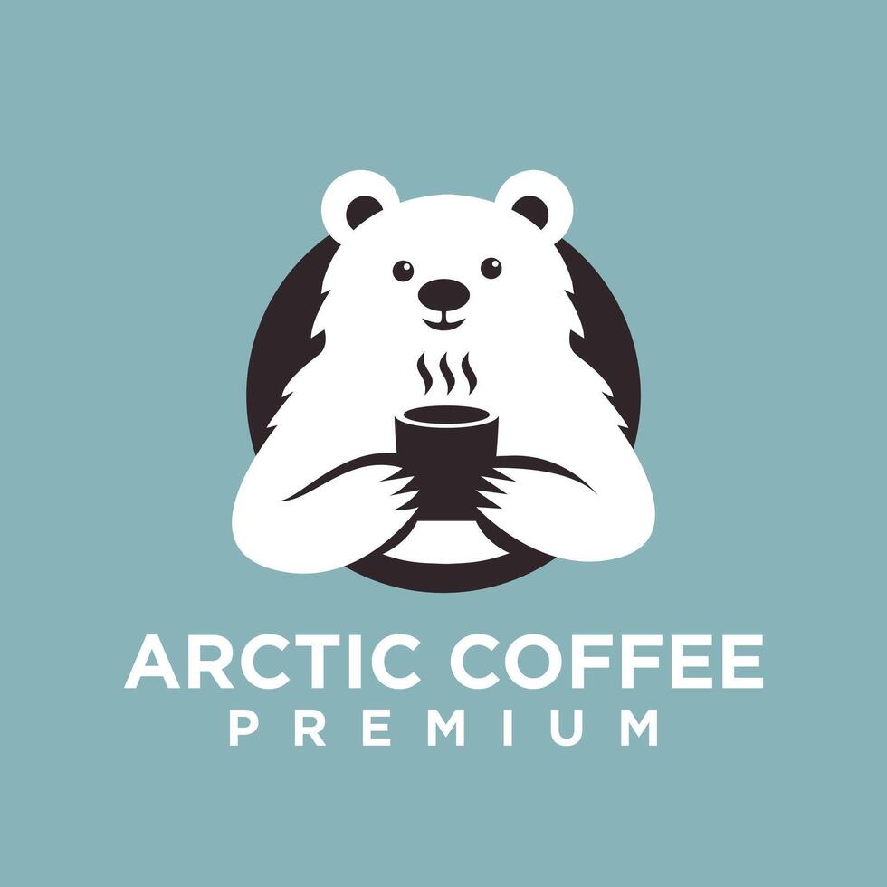 polair beer koffie logo icoon illustratie ontwerp vector