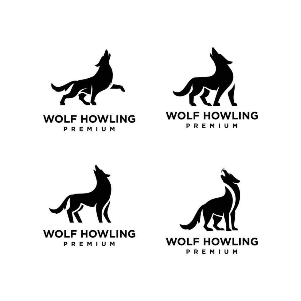 wolf gehuil logo icoon ontwerp illustratie vector