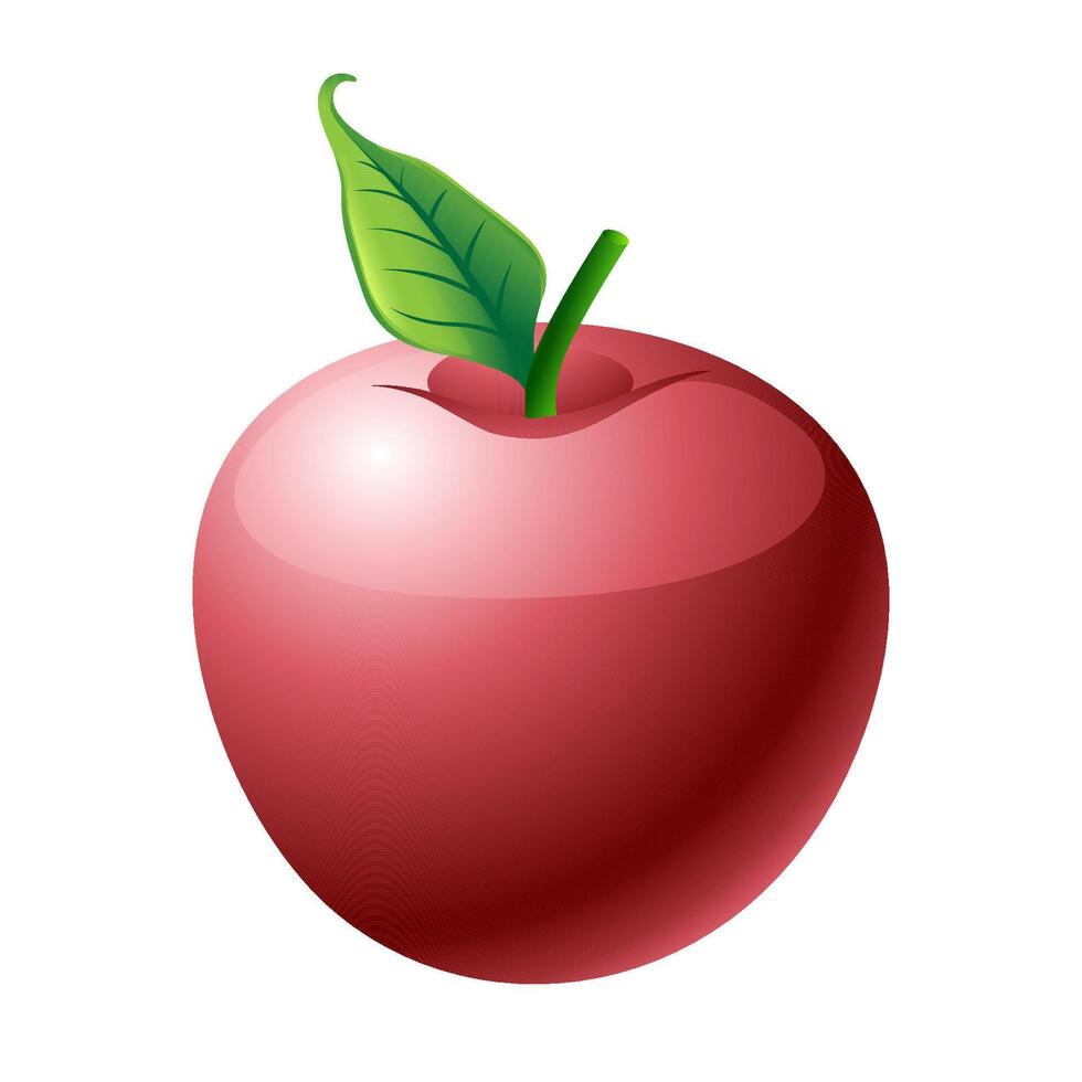 appel icoon in kleur. voedsel fruit gezond levensstijl vector