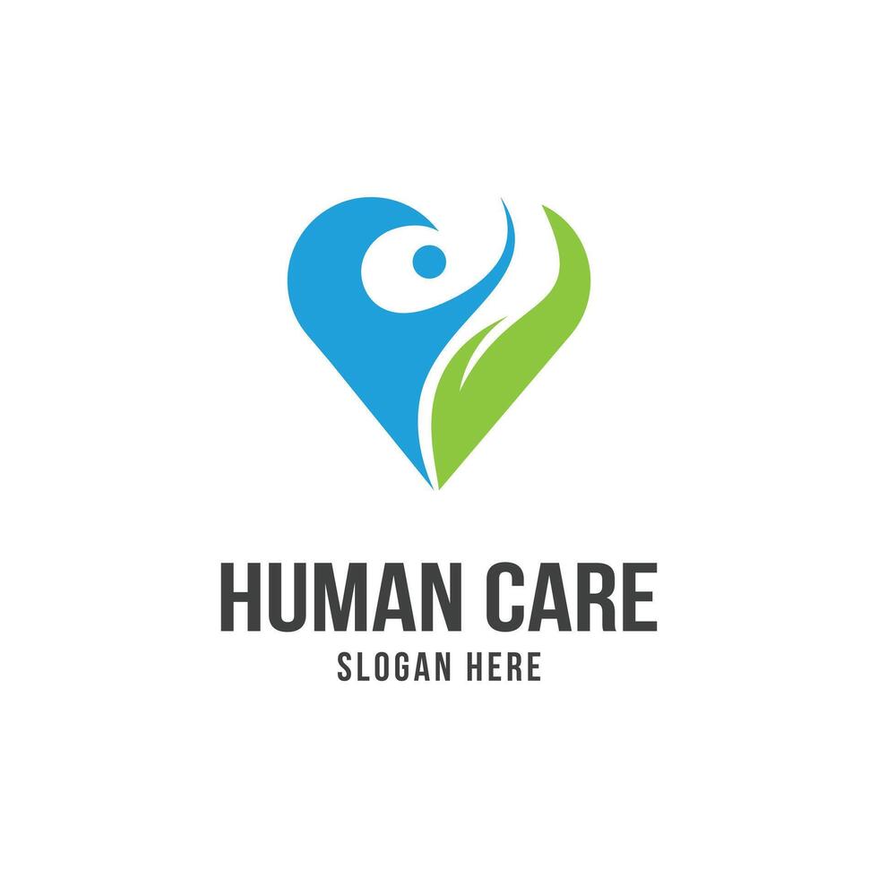 menselijk zorg logo ontwerp idee voor Gezondheid zorg concept vector