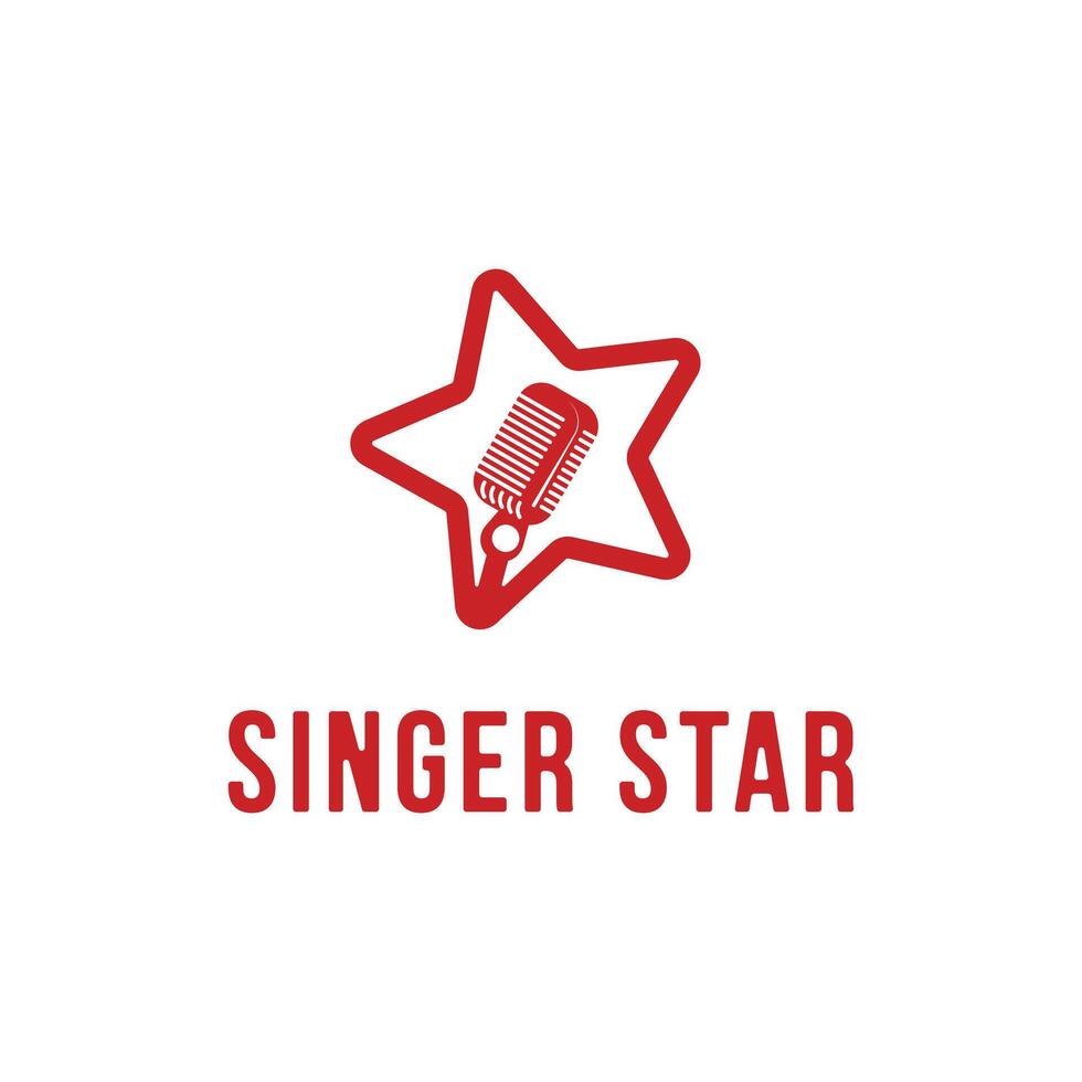 zanger ster logo ontwerp concept met microfoon icoon vector