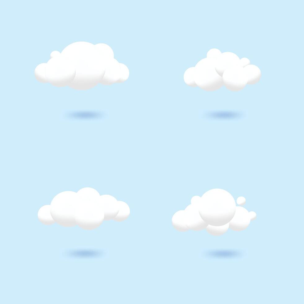 wolk 3d zacht icoon ontwerp illustratie vector