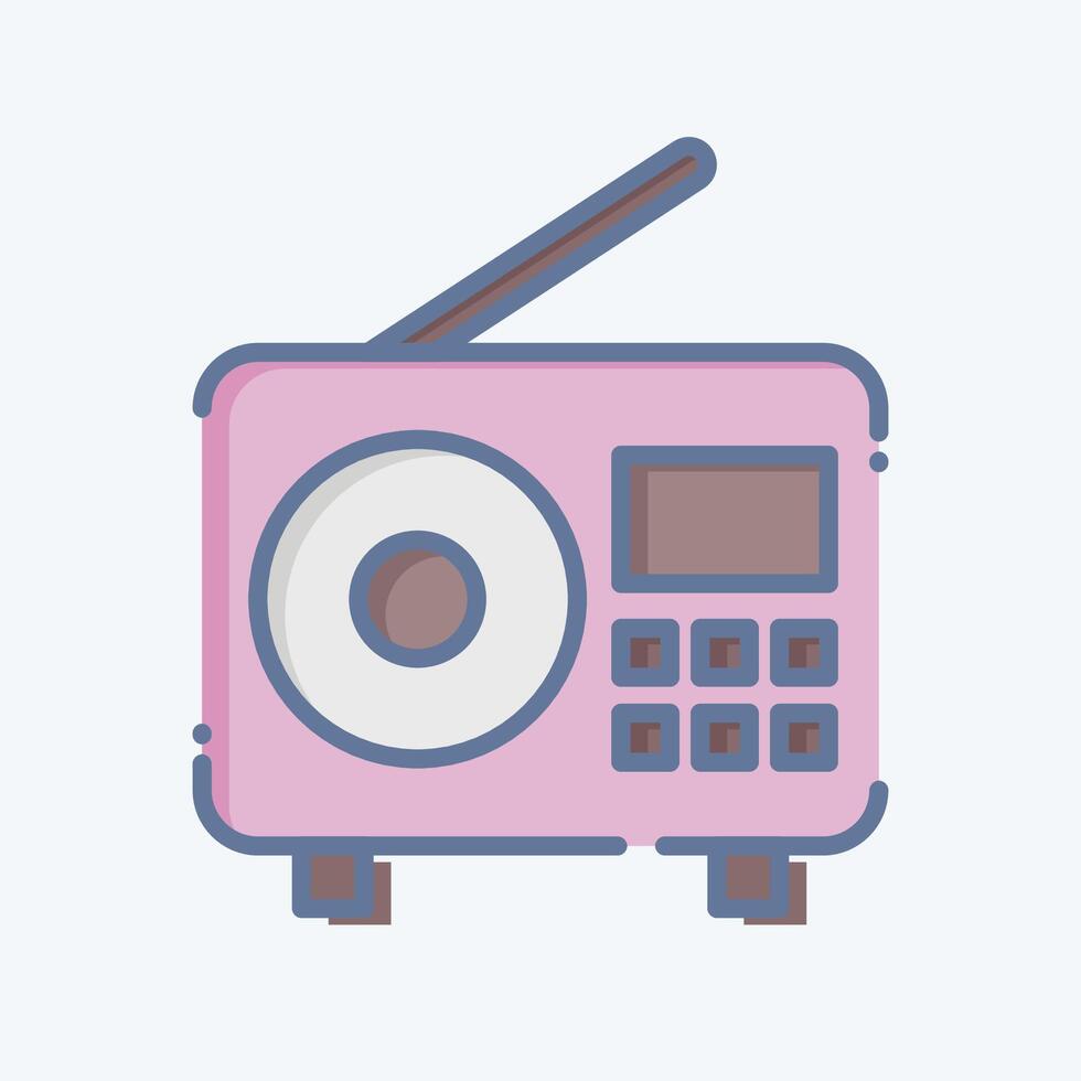 icoon radio. verwant naar podcast symbool. tekening stijl. gemakkelijk ontwerp bewerkbaar. gemakkelijk illustratie vector