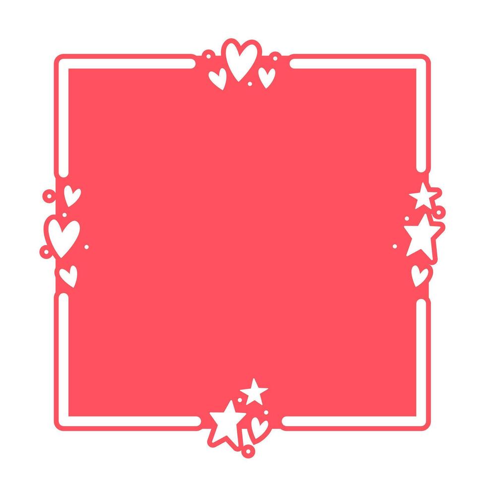 kader met harten. Valentijnsdag dag afgeronde plein achtergrond met hart pictogrammen. liefde en romantiek. vector