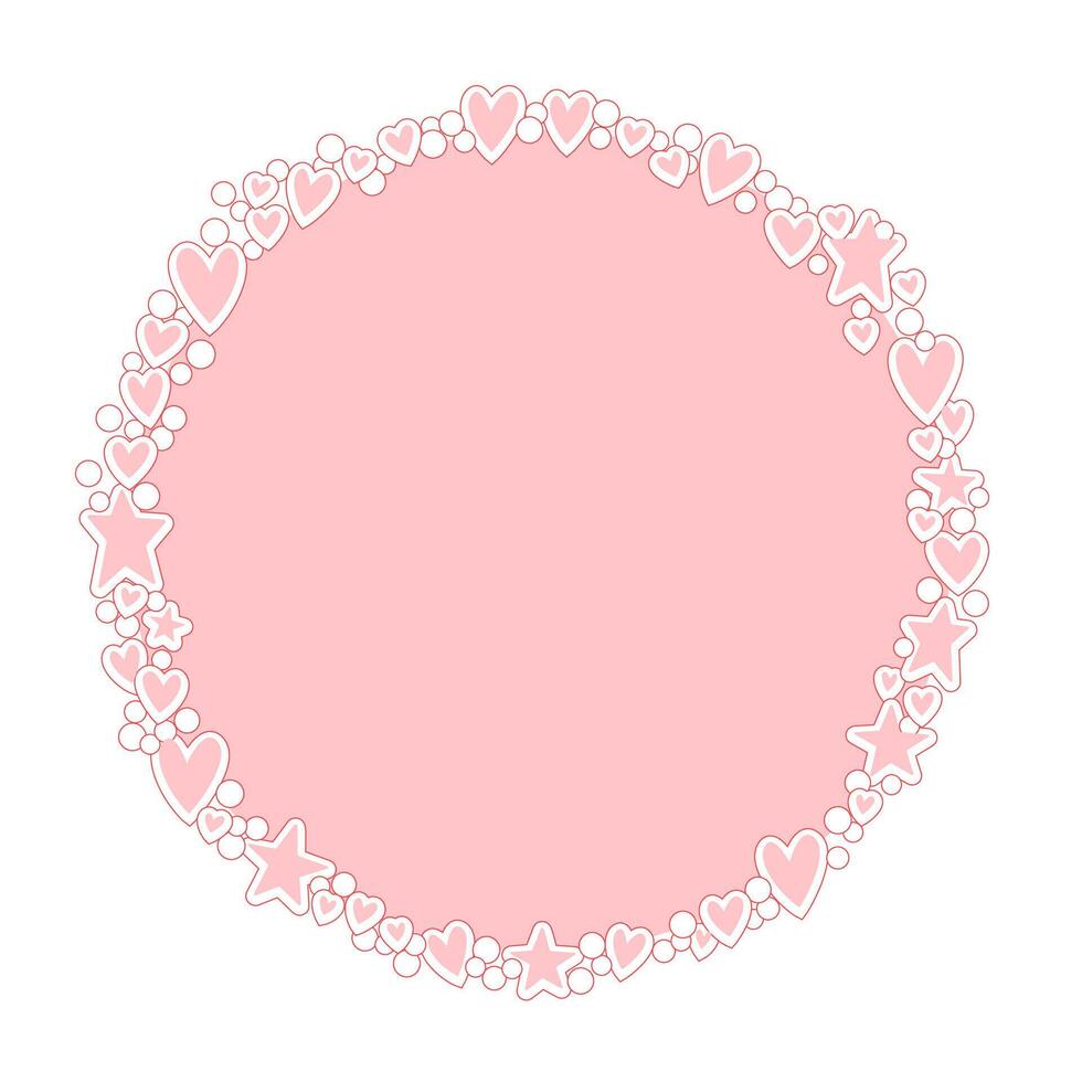 cirkel kader gevormd door harten. Valentijnsdag dag achtergrond. circulaire liefde achtergrond met harten. vector