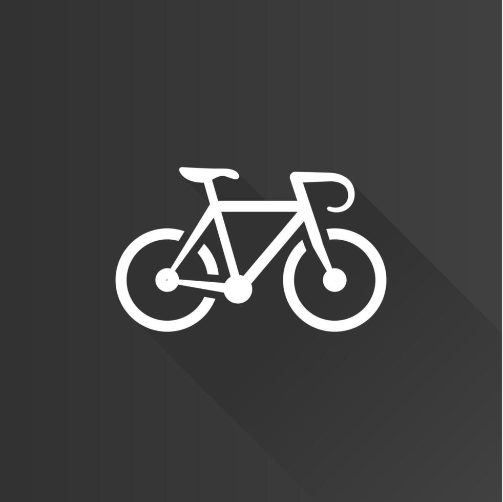 weg fiets vlak kleur icoon lang schaduw vector illustratie