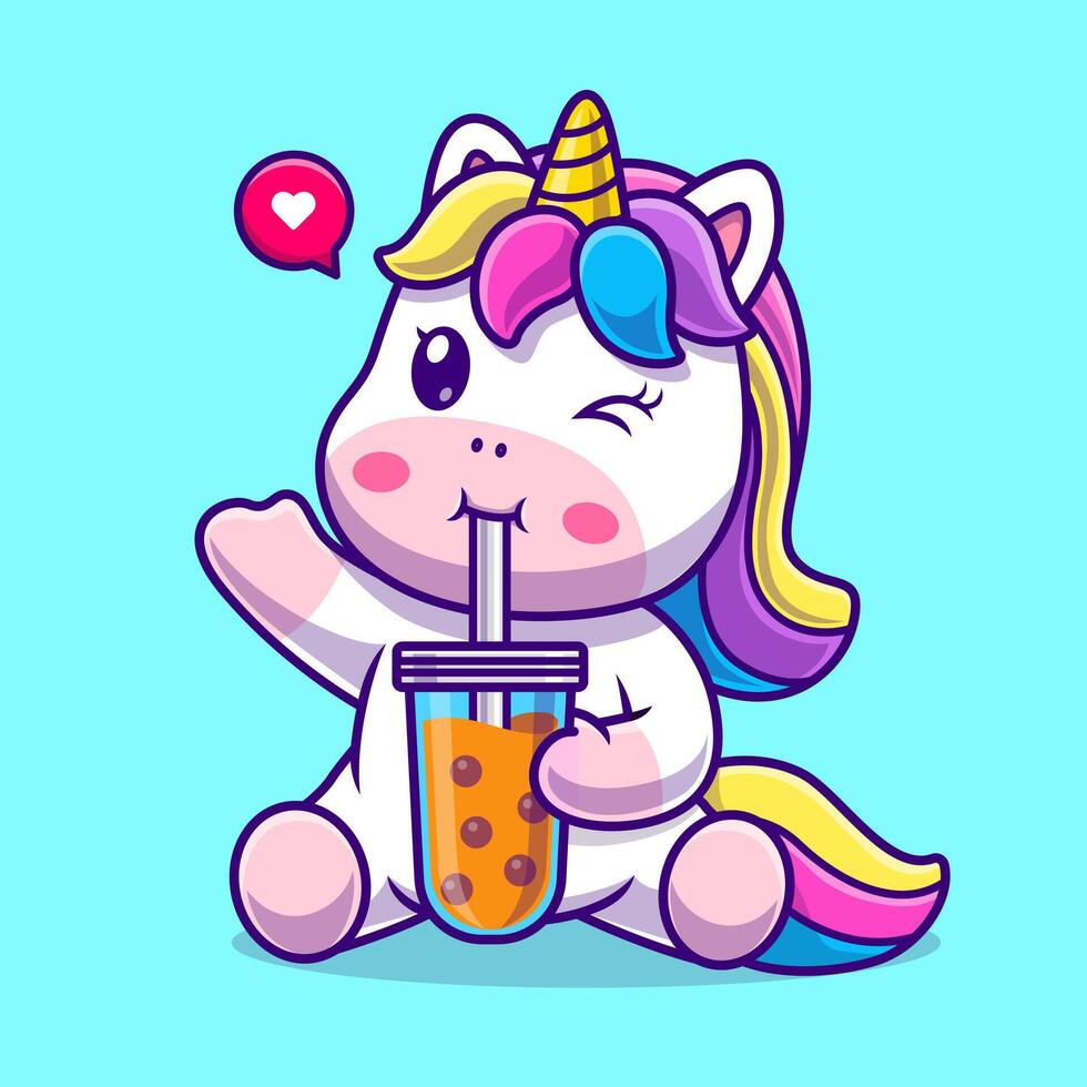 schattig eenhoorn drinken boba melk thee tekenfilm vector icoon illustratie. dier drinken icoon concept geïsoleerd premie vector. vlak tekenfilm stijl