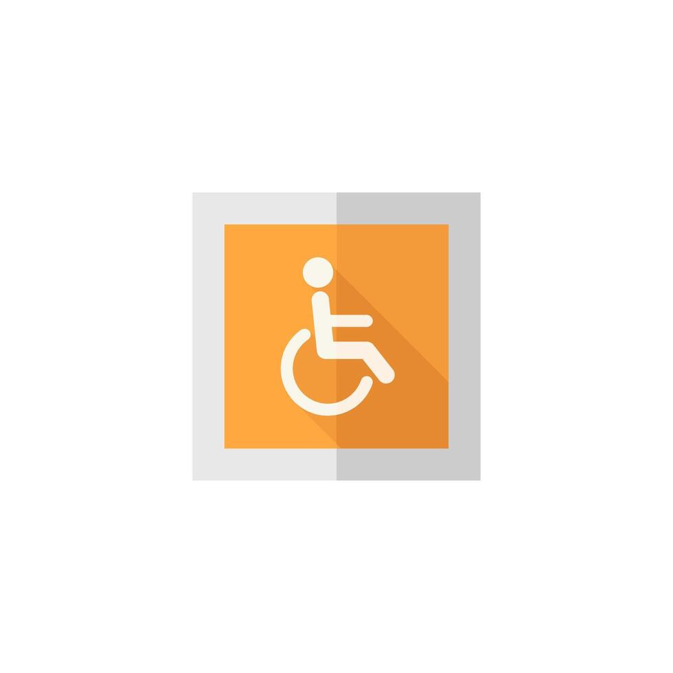 gehandicapt toegang icoon in vlak kleur stijl. weg gebouw rolstoel zorg vector