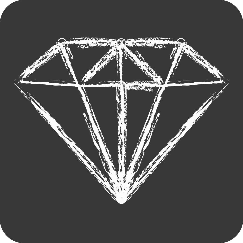 icoon diamant. verwant naar ring symbool. krijt stijl. gemakkelijk ontwerp bewerkbaar. gemakkelijk illustratie vector