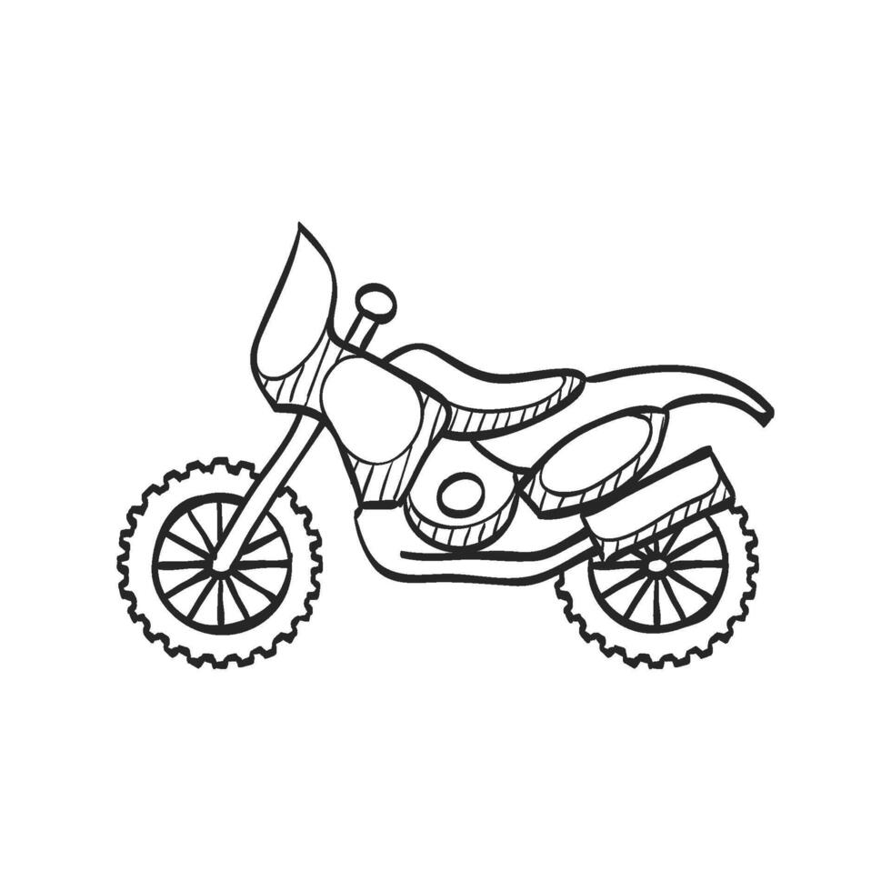 hand- getrokken schetsen icoon motorcross vector