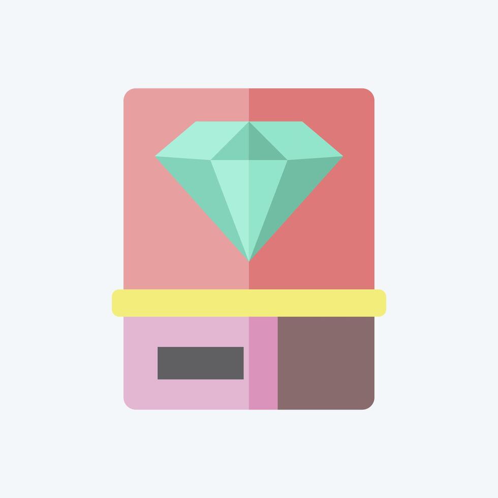 icoon diamant 2. verwant naar ring symbool. vlak stijl. gemakkelijk ontwerp bewerkbaar. gemakkelijk illustratie vector