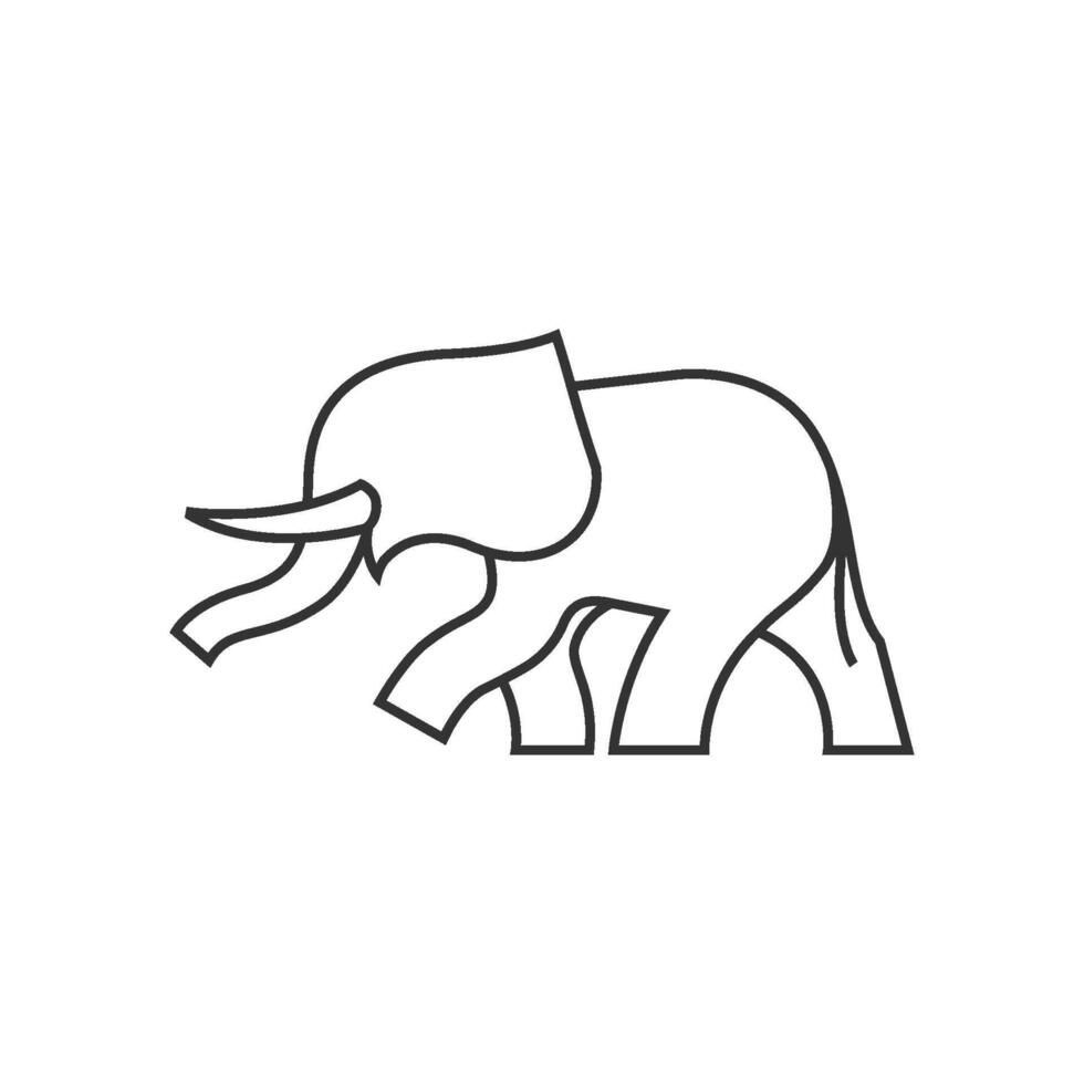 olifanten icoon in dun schets stijl vector