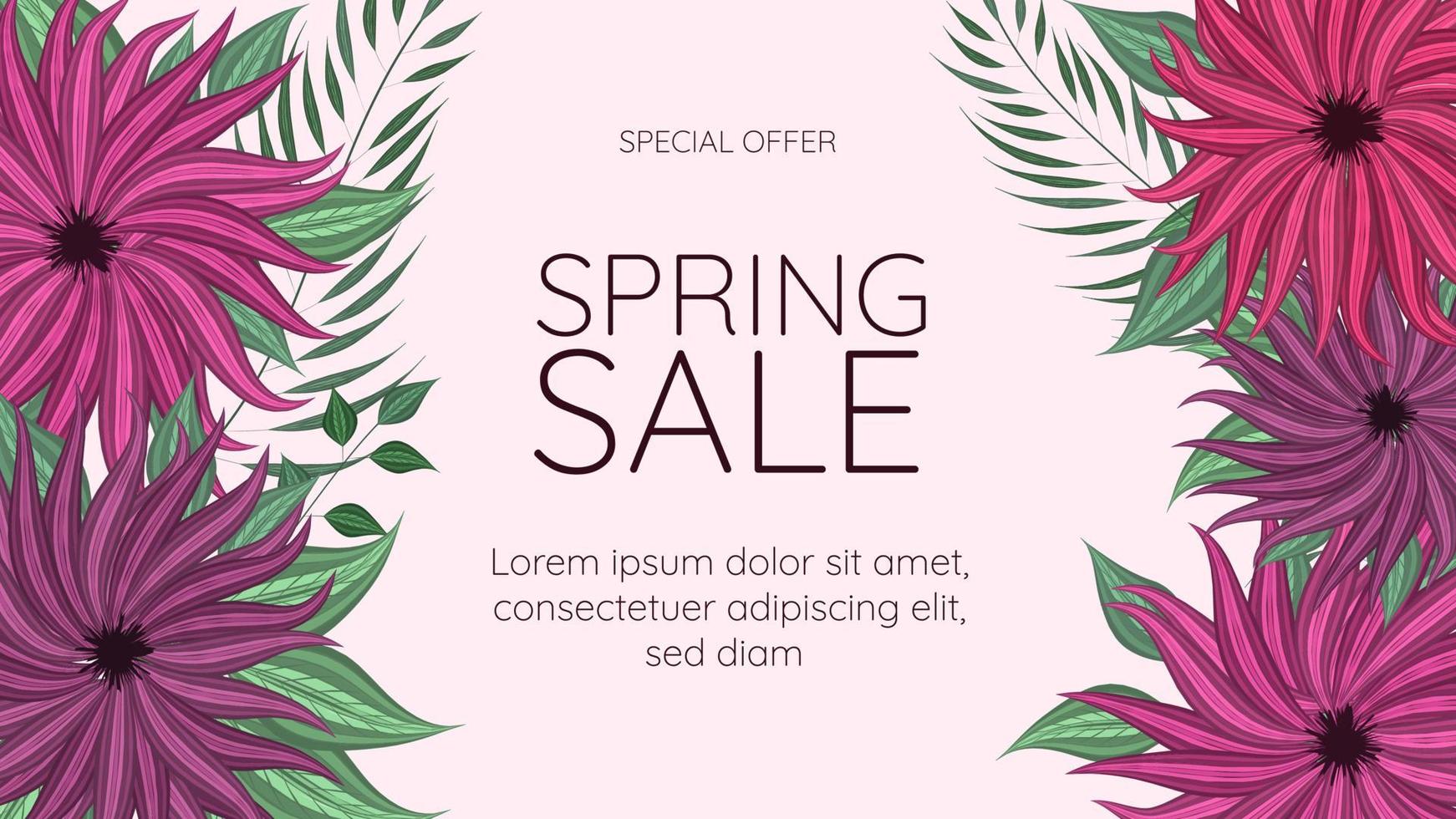 moderne lente verkoop bloemen bloemen banner aanbieding korting. vector