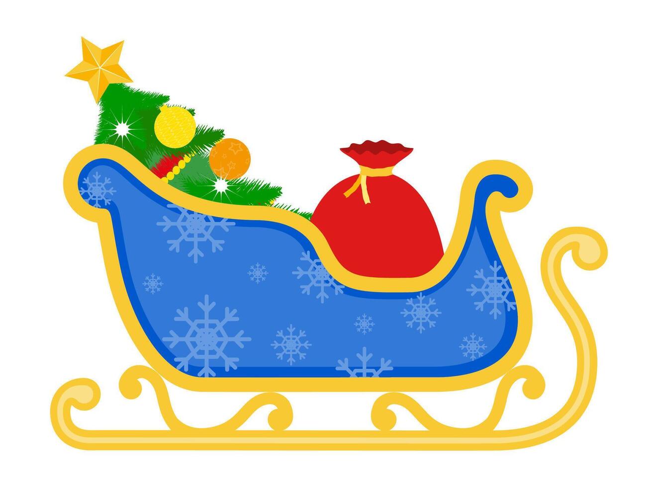 Kerstmis de kerstman claus slee voorraad vector illustratie geïsoleerd Aan wit achtergrond