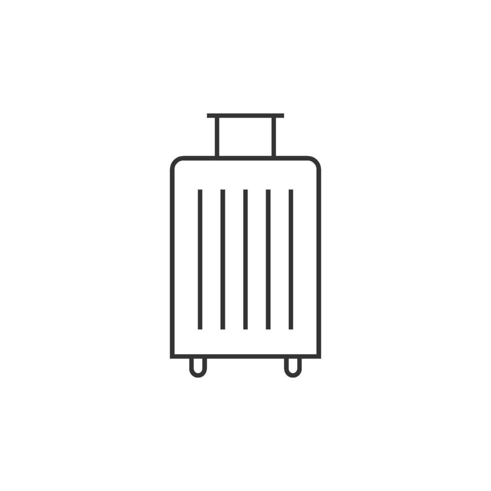 op reis koffer icoon in dun schets stijl vector
