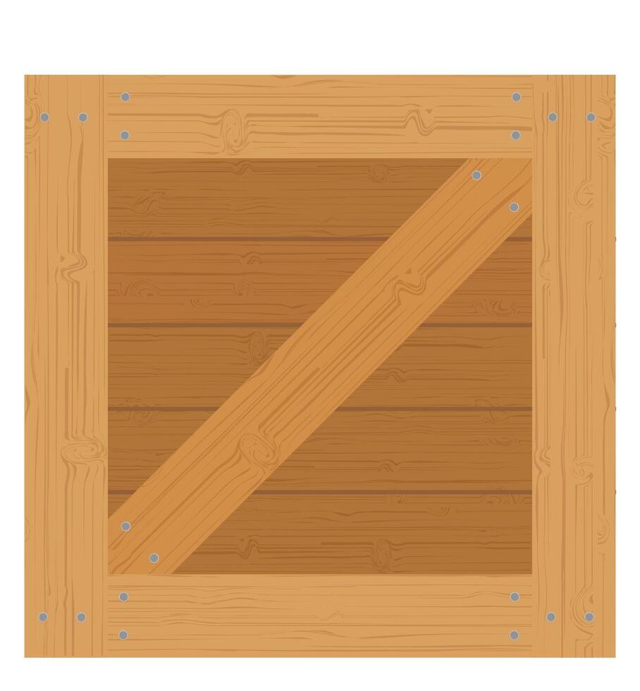 houten doos voor de levering en vervoer van goederen gemaakt van hout vector illustratie geïsoleerd Aan wit achtergrond