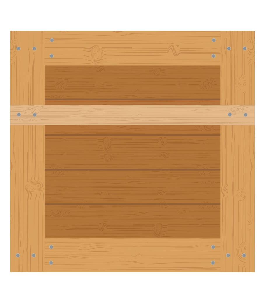 houten doos voor de levering en vervoer van goederen gemaakt van hout vector illustratie geïsoleerd Aan wit achtergrond