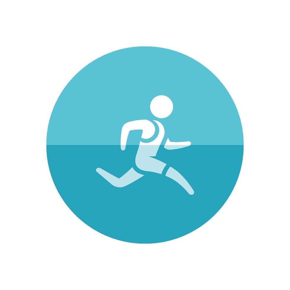 rennen atleet icoon in vlak kleur cirkel stijl. marathon triatlon wedstrijd s s sport vector