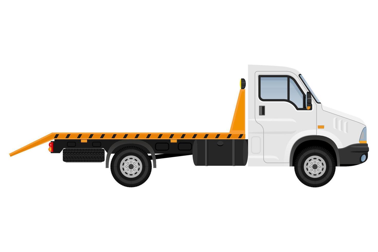 kleine vrachtwagen van vrachtwagen voor het vervoer van vrachtgoederen voorraad vectorillustratie geïsoleerd op een witte achtergrond vector