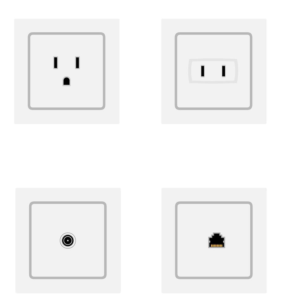 elektrisch stopcontact stopcontact voor binnen- elektriciteit bedrading voorraad vector illustratie geïsoleerd Aan wit achtergrond