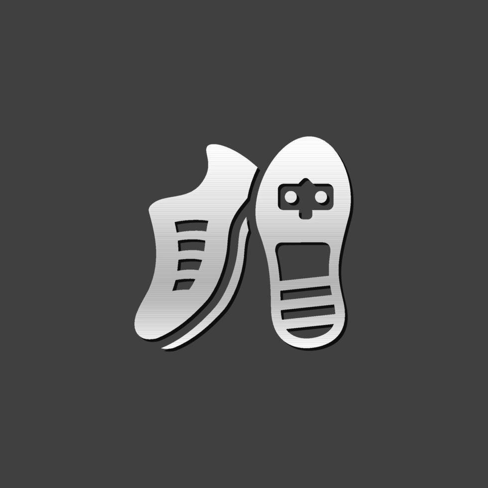 wielersport schoen icoon in metalen grijs kleur stijl. sport weg ras voet pedaal vector