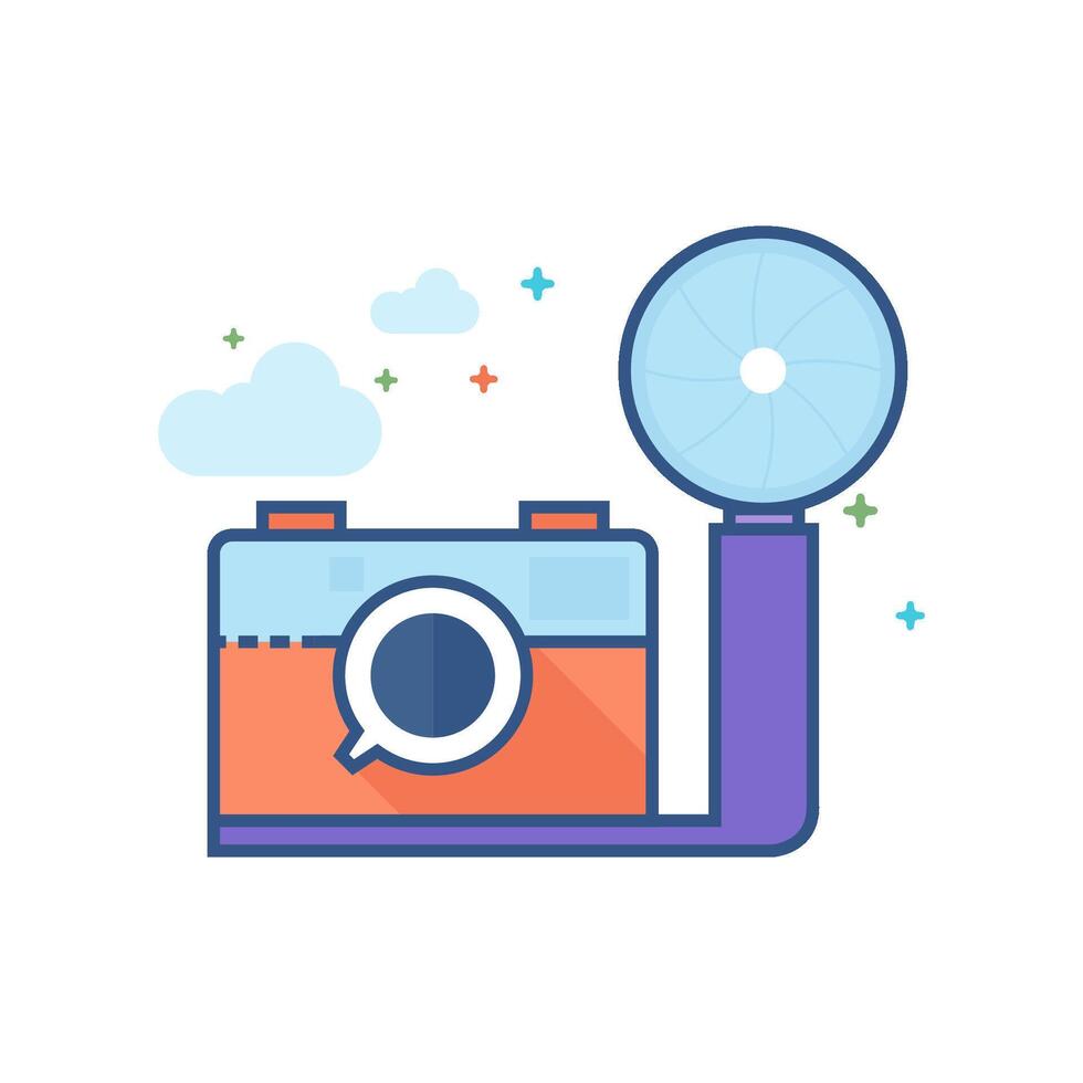 wijnoogst camera icoon vlak kleur stijl vector illustratie