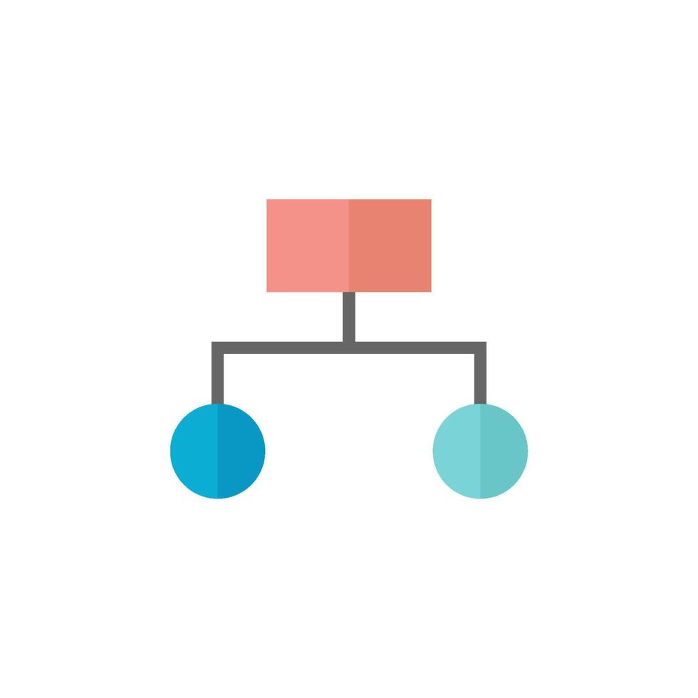 hiërarchie icoon in vlak kleur stijl. kantoor beheer team werk structuur werknemer vector