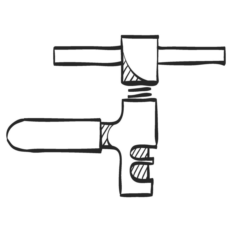 hand- getrokken schetsen icoon keten gereedschap vector