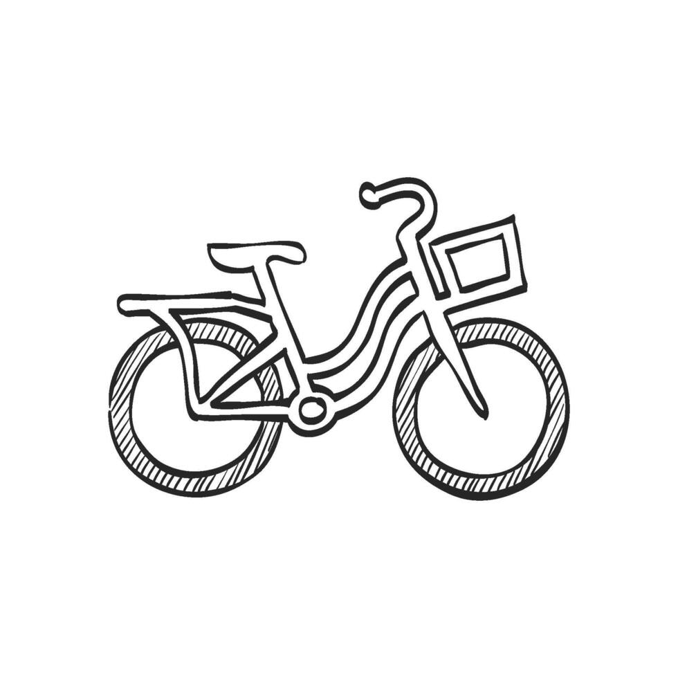 hand- getrokken schetsen icoon stad fiets vector