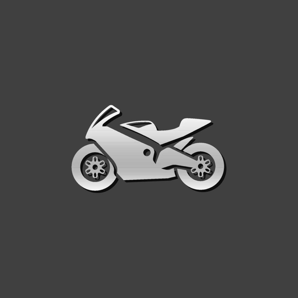 motorfiets icoon in metalen grijs kleur stijl. sport snelheid ras vector