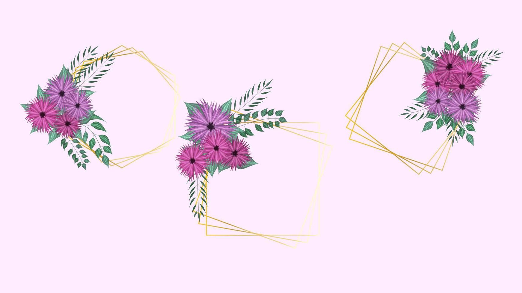 romantische krans met citaat tekst plaats kaartsjabloon bloemen uitnodiging vector