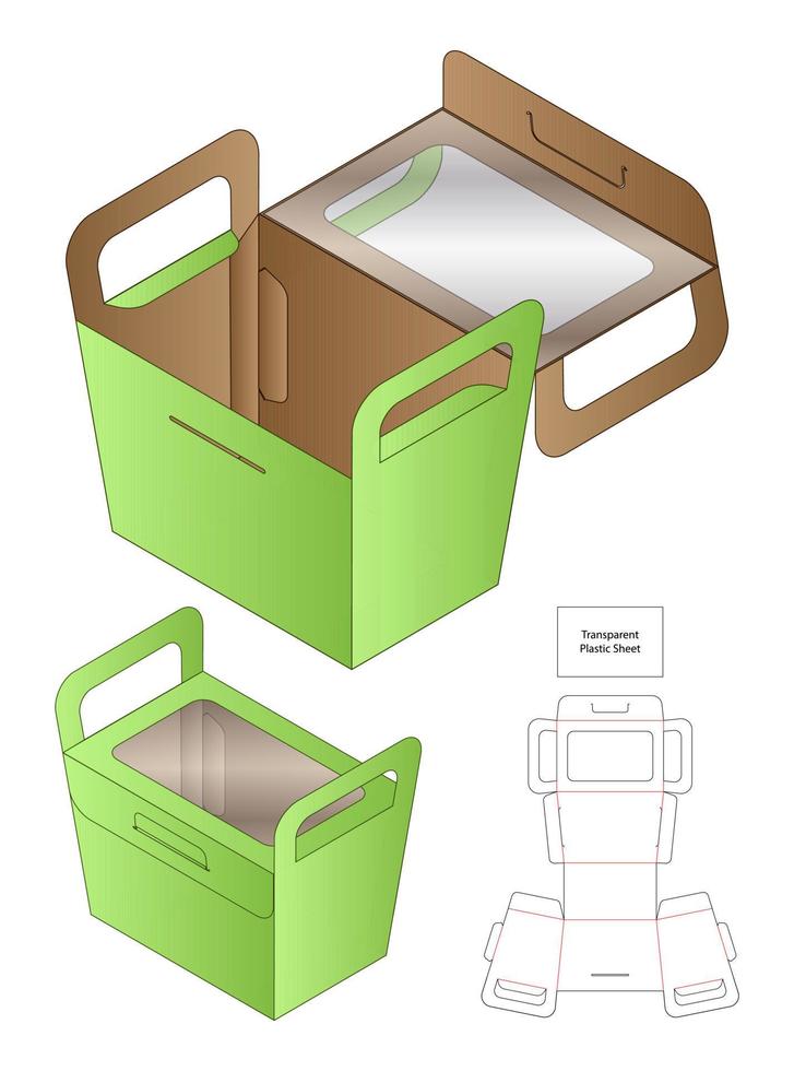 doos verpakking gestanst sjabloonontwerp. 3D-model vector