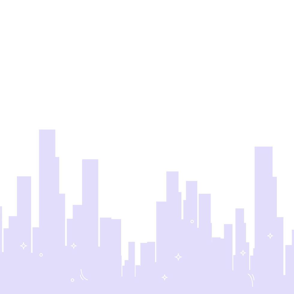 silhouet stadsgezicht wolkenkrabbers en hoog gebouwen. vector vlak tekenfilm stijl, keer bekeken bedrijf wijk met plaats voor tekst, sjabloon van banier of reclame. illustratie stadsgezicht achtergrond