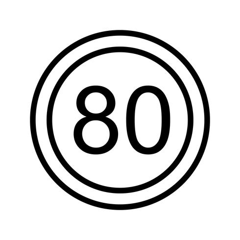 Vector Snelheidslimiet 80 pictogram