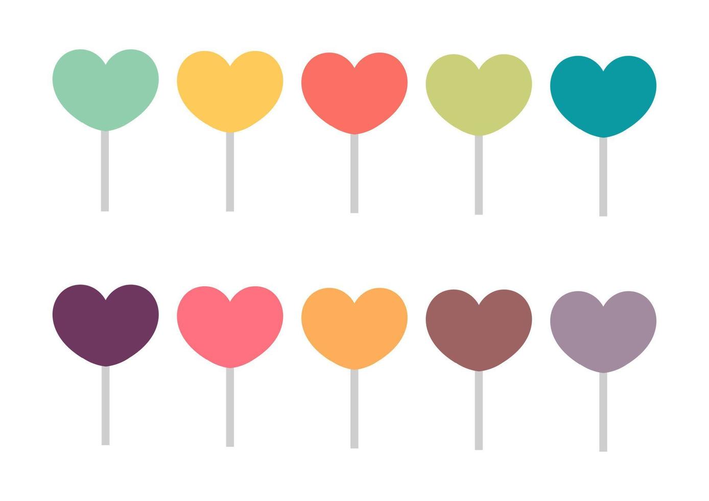 verzameling kleurrijke hartvormige snoepjes vector