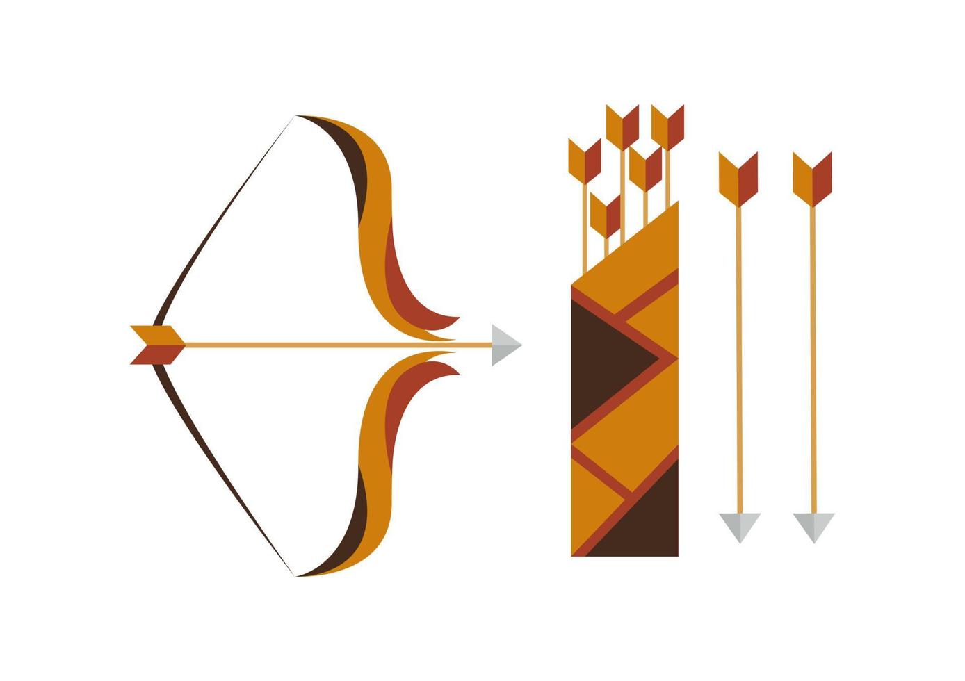 illustratie van een pijl en boog met een traditioneel thema vector