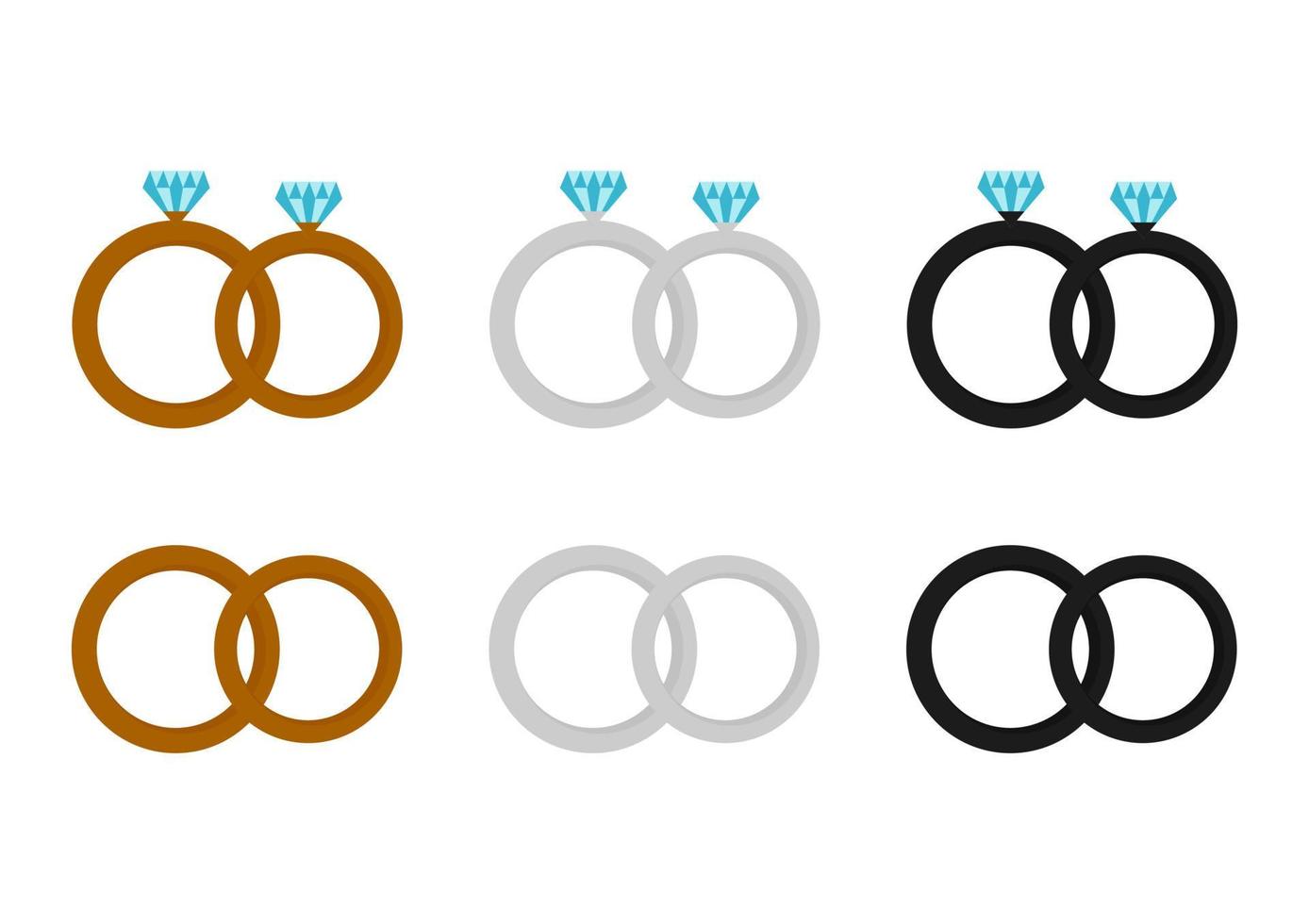 illustratie van een ring met drie soorten ringen vector