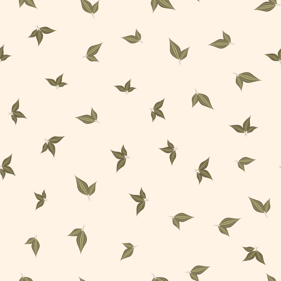 naadloos vectorpatroon van kleine bladeren, gebladerte geschikt om af te drukken op textiel, stof, behang, kleding en ook webachtergrond voor ontwerp en decoratie vector