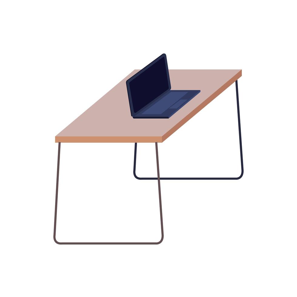 laptop in bureau vector