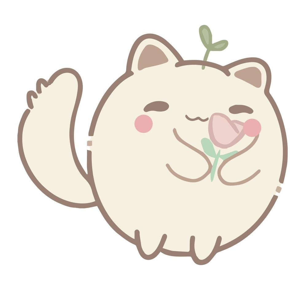 schattige vrolijke kawaii kat vector