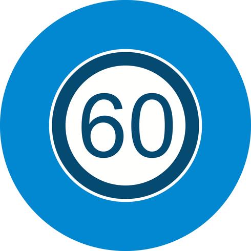 Vector Snelheidslimiet 60 pictogram